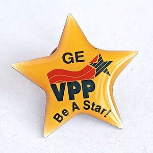 General Electric VPP Star Lapel Pin Voluntary Protection Program Safety Pinback